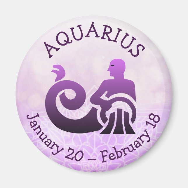 Aimant Astrologie Horoscope Aquarius Symbole zodiaque (Devant)
