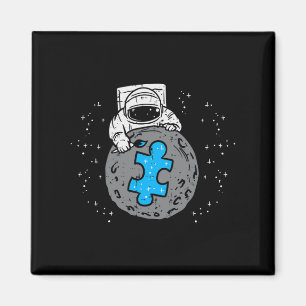 Aimant Astronaut Moon Blue Puzzle Piece Sensibilisation s