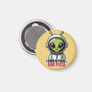 Aimant Astronaute Alien Mignon "Je viens en paix et avec