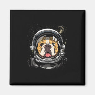 Aimant Astronaute Américain de l'espace Bulldog Galaxy As
