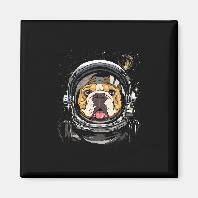 Aimant Astronaute Américain de l'espace Bulldog Galaxy As (Devant)