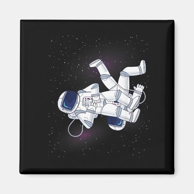 Aimant Astronaute BJJ JiuJitsu Brésilien Espace Extra-Atm (Devant)