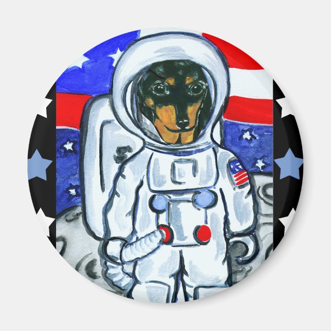Aimant Astronaute dachshund (Devant)