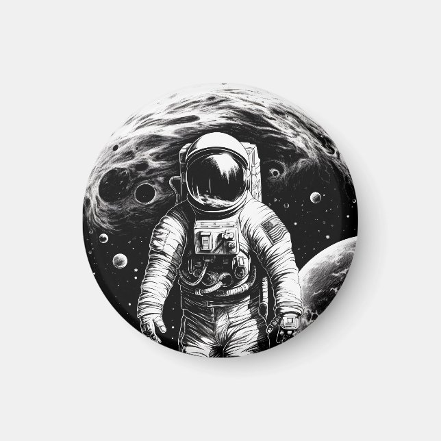 Aimant Astronaute dans l'espace (Devant)