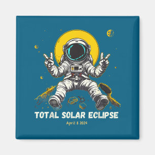 Aimant Astronaute Éclipse Solaire 2024 Totalité 8 Avril A