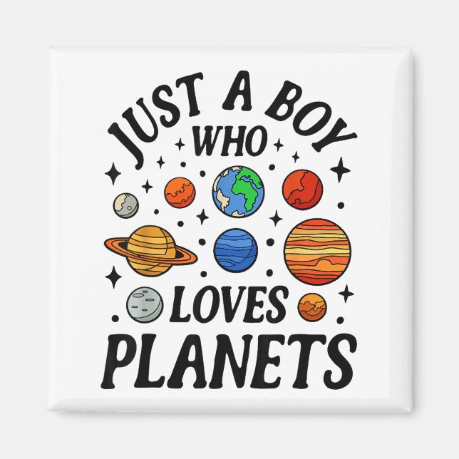 Aimant Astronaute Juste Un Garçon Qui Aime Les Planètes S (Devant)