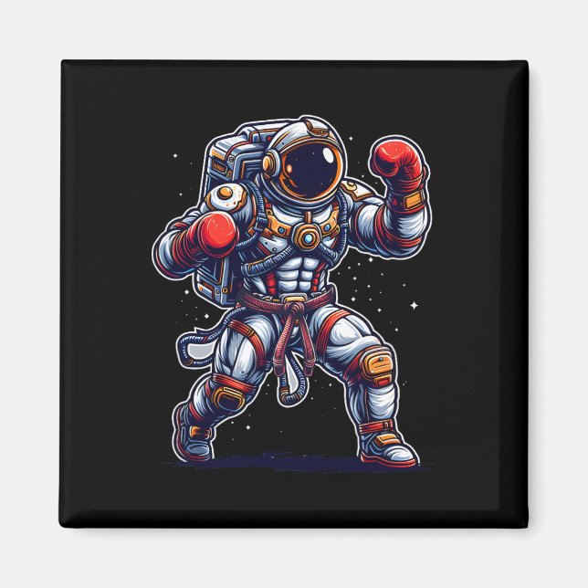 Aimant Astronaute Muay Thai Boxe Karaté Kickboxing Marti (Devant)