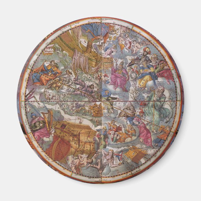 Aimant Astronomie Ancienne, Carte des Constellations Chré (Devant)