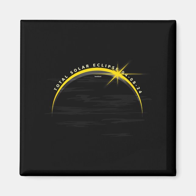 Aimant Astronomie éclipse solaire avril 2024 lune montre  (Devant)