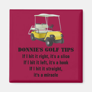 Aimant Astuce de golf personnalisée Panier de golf rouge
