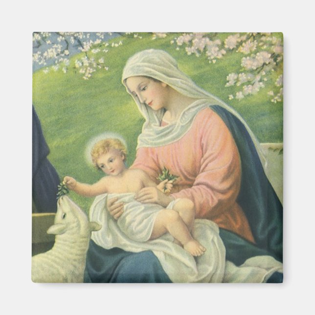 Aimant Atelier de Joseph avec Marie et Bébé Jésus (Devant)