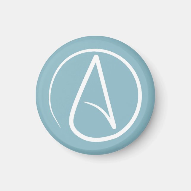 Aimant Atheist symbol: white on blue-grey (Devant)