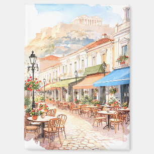 Aimant Athènes charmant Grèce Rue Aquarelle