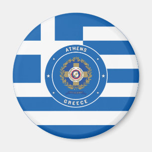 Aimant Athènes, Grèce Emblème & Drapeau