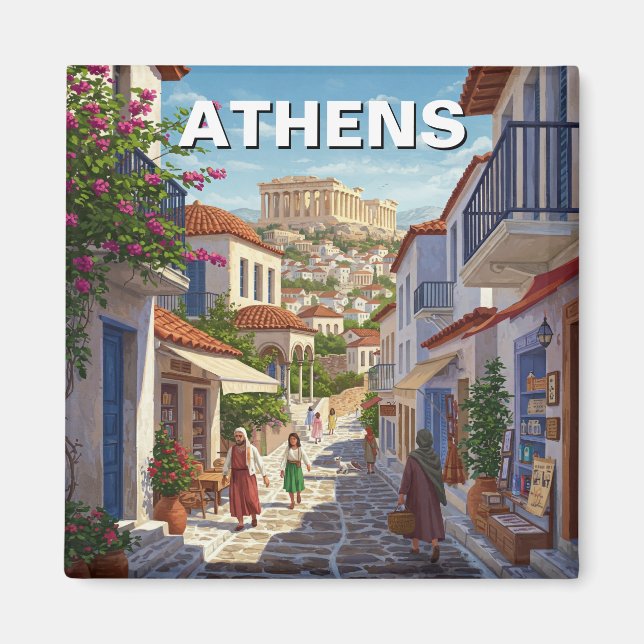 Aimant Athènes Grèce Plaka Voyage (Devant)
