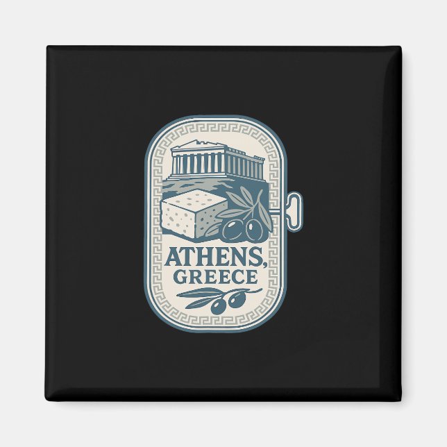 Aimant Athènes Grèce Souvenir Fromage Grec Et Conception  (Devant)