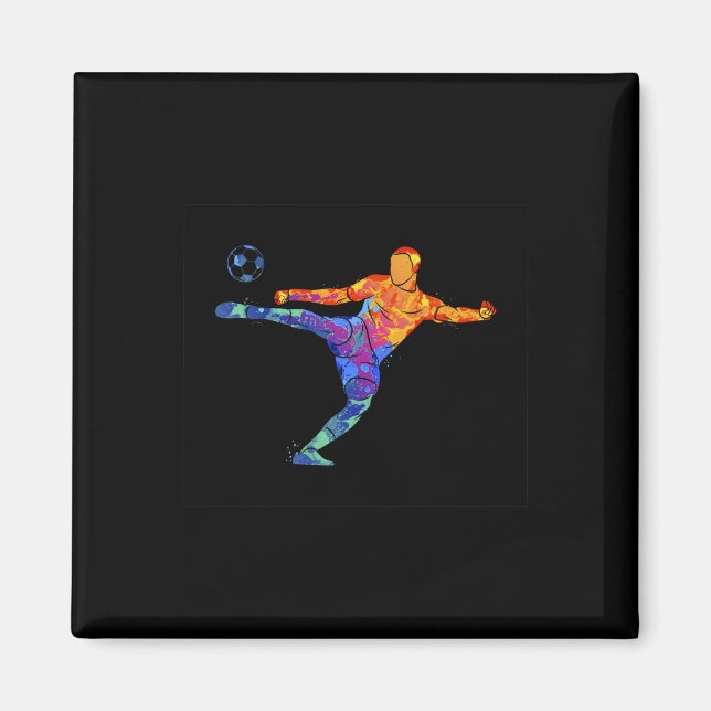 Aimant Athlète de football Graphisme sportif Dessin  (Devant)