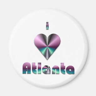 Aimant Atlanta -- Pourpre et turquoise