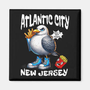 Aimant Atlantic City New Jersey Mouette Frites Amusant