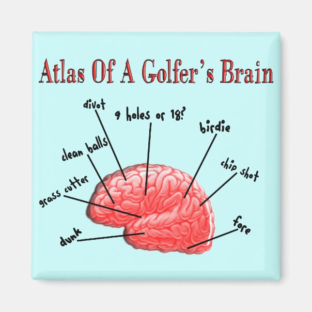 Aimant Atlas du cerveau d'un golfeur (Devant)