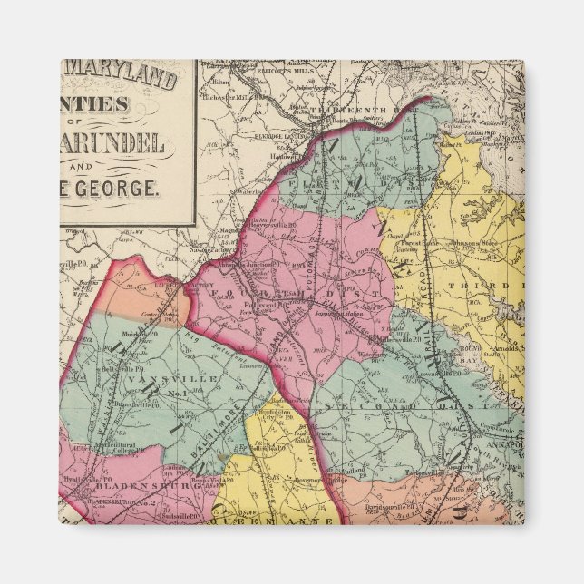 Aimant Atlas topographique des comtés du Maryland 4 (Devant)