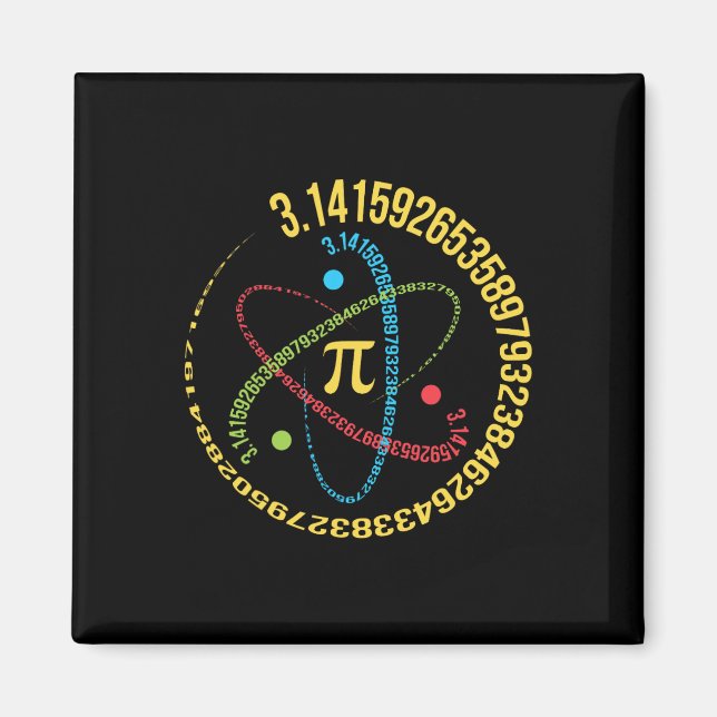 Aimant Atom Pi Math Science Cadeaux De Souches 3,14 Pi Da (Devant)