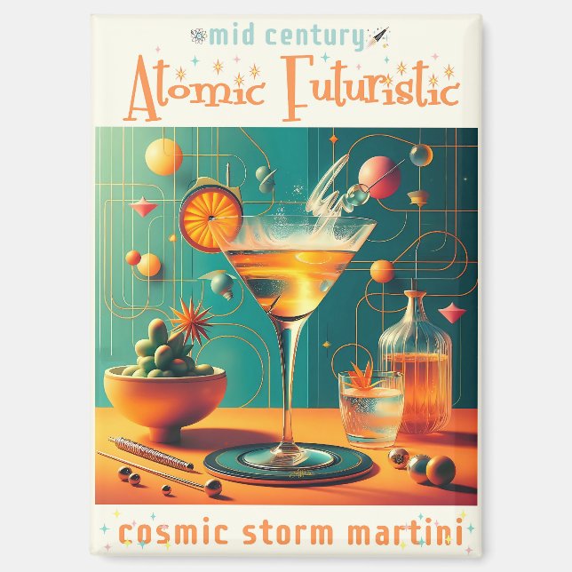Aimant Atomic Futuristic Cosmic Storm Martini (Recto)