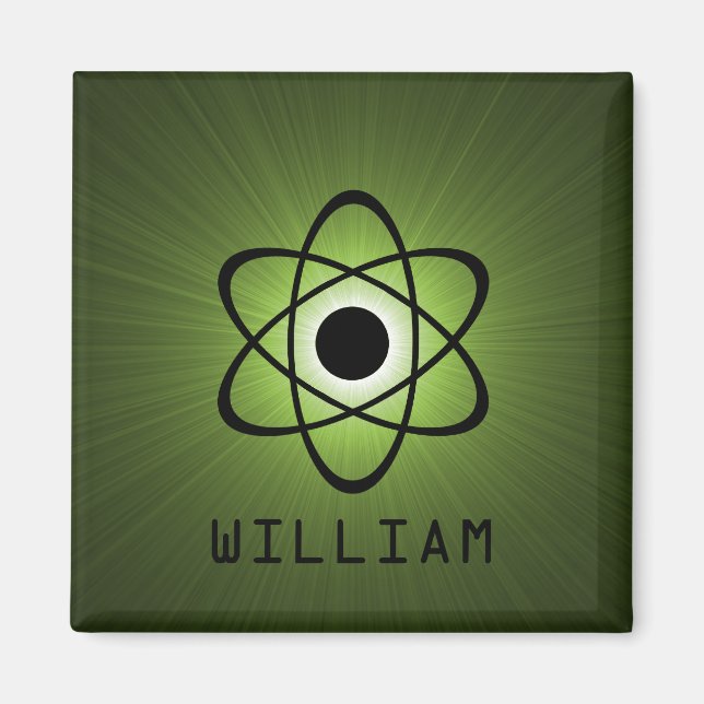 Aimant atomique Nerdy, vert (Devant)