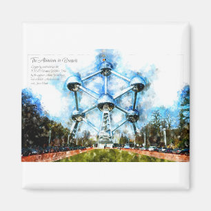 Aimant Atomium Brussels Aquarell