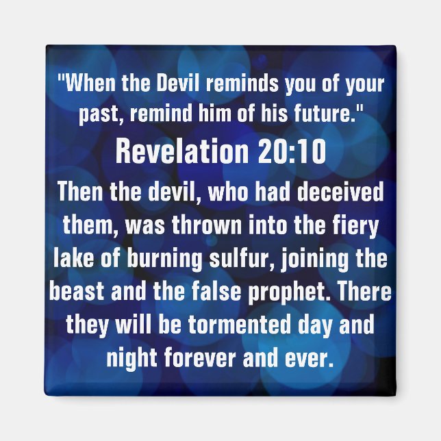 Aimant Attaque spirituelle vers la Bible Apocalypse 20:10 (Devant)