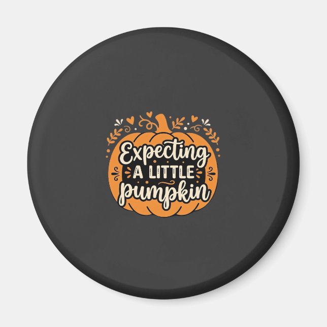 Aimant Attendant un Petit Citrouille Halloween Grossesse  (Devant)
