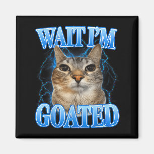 Aimant Attendez le chat goated idiot mème de chat drôle h