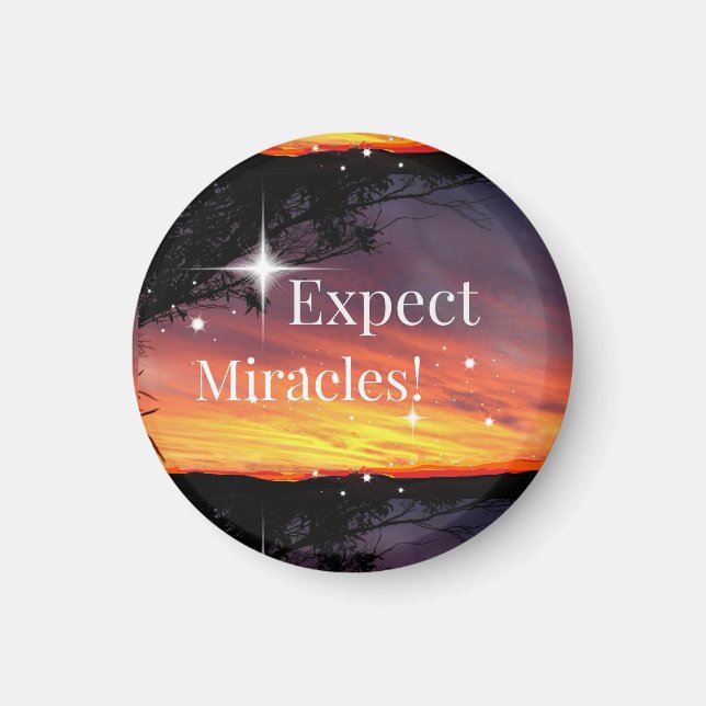 Aimant Attendez-vous à Miracles Sparkle Sunset Get Well B (Devant)