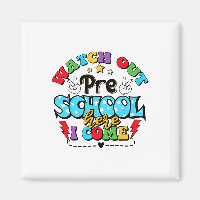 Aimant Attention collège, j'arrive Drôle de retour à l'éc (Devant)