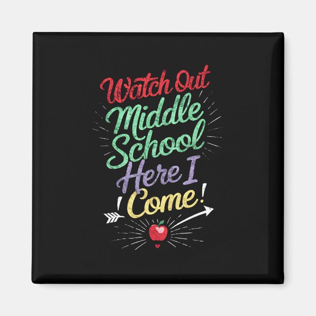 Aimant Attention collège, j'arrive école (Devant)