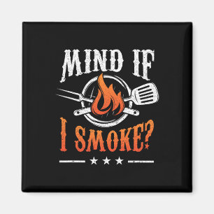 Aimant Attention si je fume Barbecue Griller Byrbecue Fum