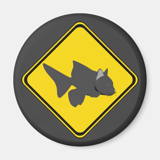 Aimant Attention : Traversée de poisson-chat ! (Devant)