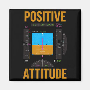 Aimant Attitude positive pilote drôle instrument d'aviati