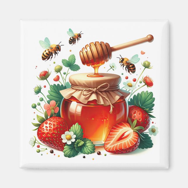 Aimant au miel de fraise   (Devant)