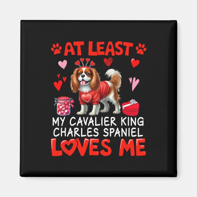 Aimant Au moins Cavalier King Charles Spaniel m'aimant V (Devant)