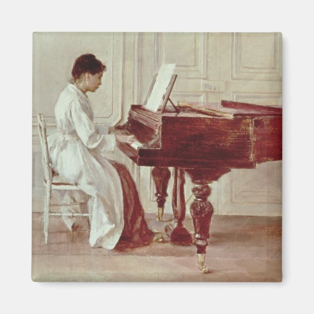 Aimant Au piano, 1887 (huile sur toile) (Devant)
