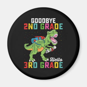 Aimant Au revoir 2e année Bonjour 3e année T Rex Dinosaur