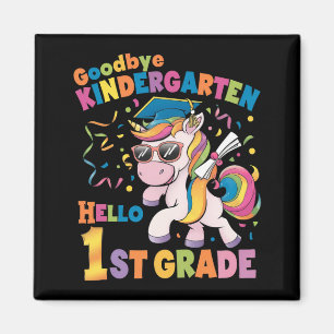 Aimant Au revoir maternelle bonjour CE1 licorne