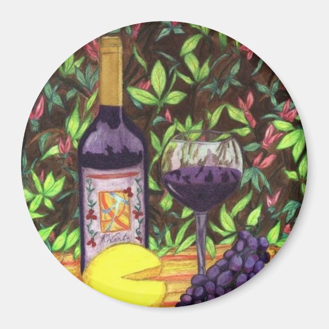 Aimant au vin et au fromage (Devant)