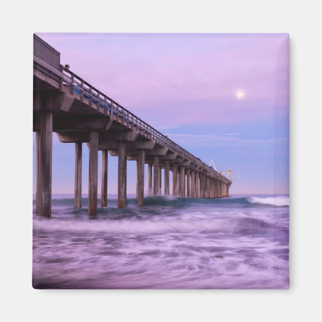 Aimant Aube violette sur la jetée, Californie (Devant)