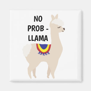 Aimant Aucun Prob Llama Cute Illustration