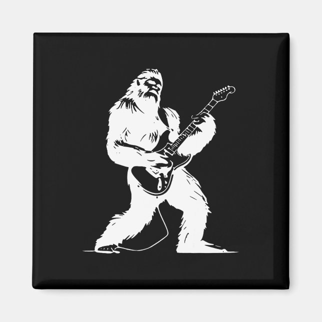 Aimant Aucun texte visible détecté Yeti Guitariste Rock L (Devant)
