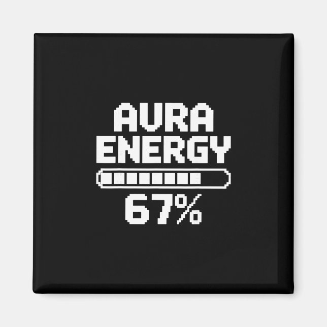 Aimant Aura Énergie À 67 Drôle Six Sept Mème Gen Alpha M (Devant)