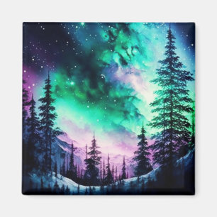 Aimant Aurora céleste boréale Lumières nord vives