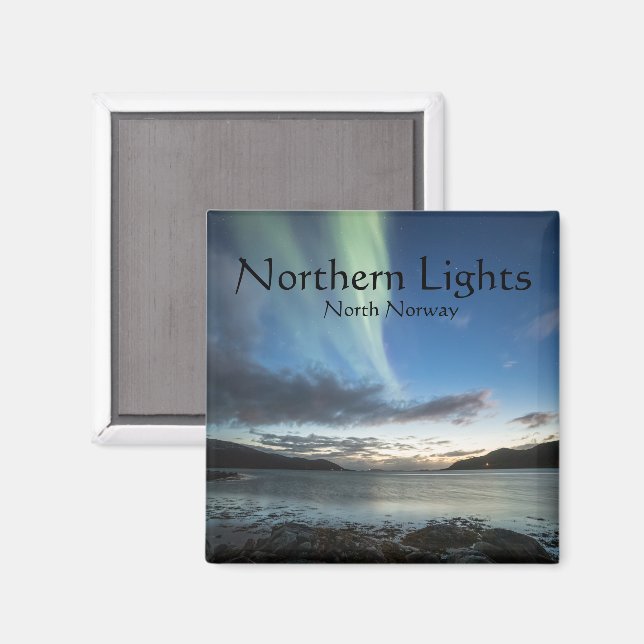 Aimant Aurores boréales Norvège Souvenir  (Recto/Verso)